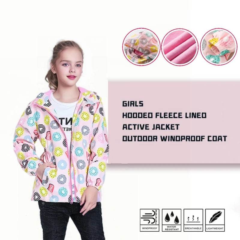Premium Jacket Fleece Waterproof Hooded Double Deck Girls - ToylandEU