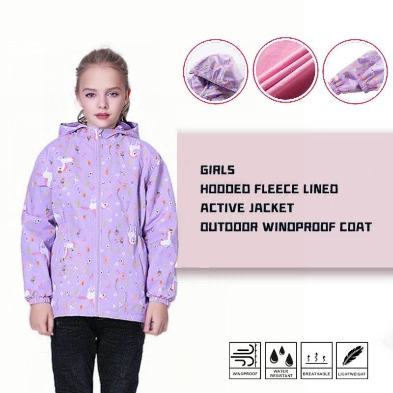 Premium Jacket Fleece Waterproof Hooded Double Deck Girls - ToylandEU