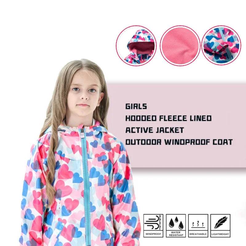 Premium Jacket Fleece Waterproof Hooded Double Deck Girls - ToylandEU