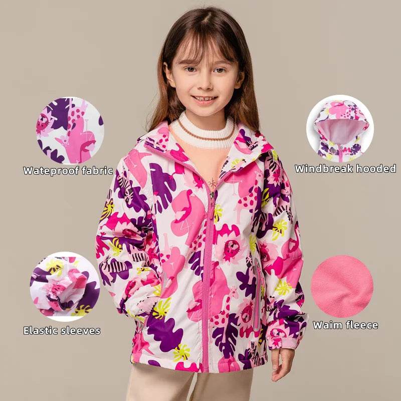 Premium Jacket Fleece Waterproof Hooded Double Deck Girls - ToylandEU