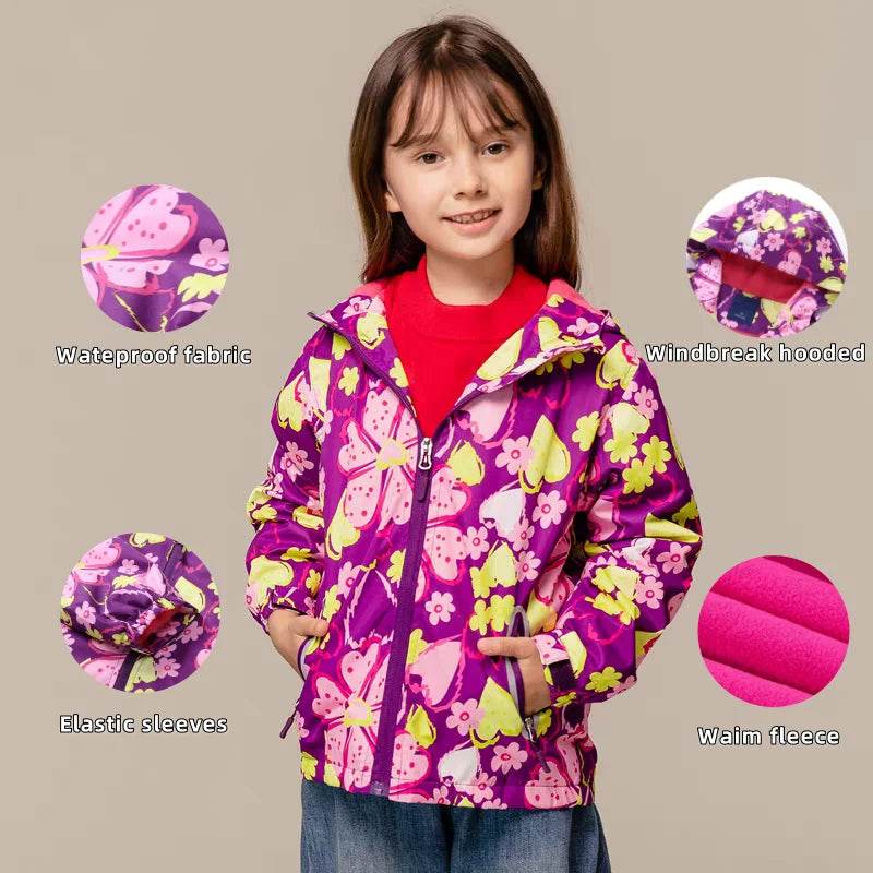 Premium Jacket Fleece Waterproof Hooded Double Deck Girls - ToylandEU