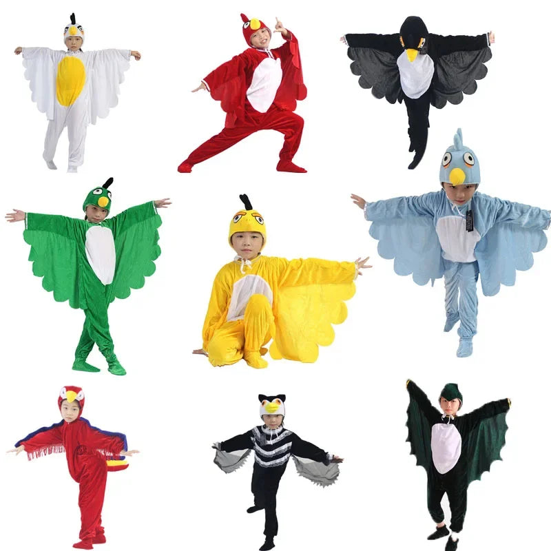 Premium Jumpsuit Set Velvet Multi Bird Cosplay For Kids And Adults For Halloween And Fancy Dress - ToylandEU
