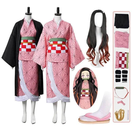 Premium Kamado Nezuko Cosplay Costume With Wig For Adults - ToylandEU