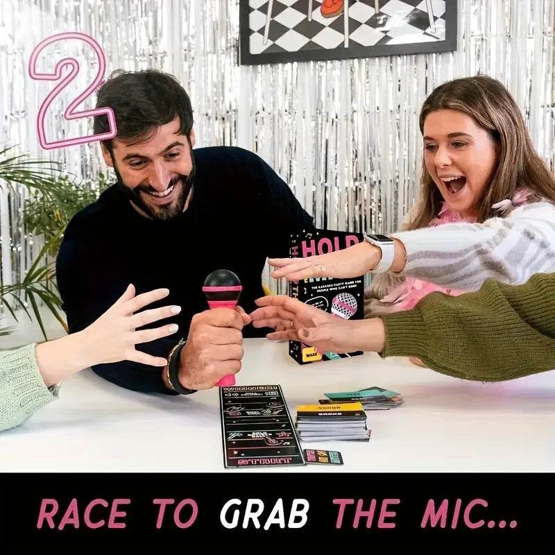 Premium Karaoke Game 250 Lyrics Cards Pink Mic Family Night - ToylandEU