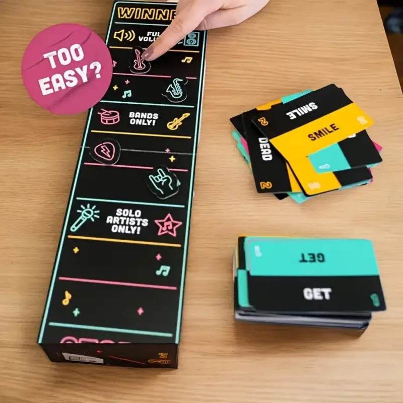 Premium Karaoke Game 250 Lyrics Cards Pink Mic Family Night - ToylandEU