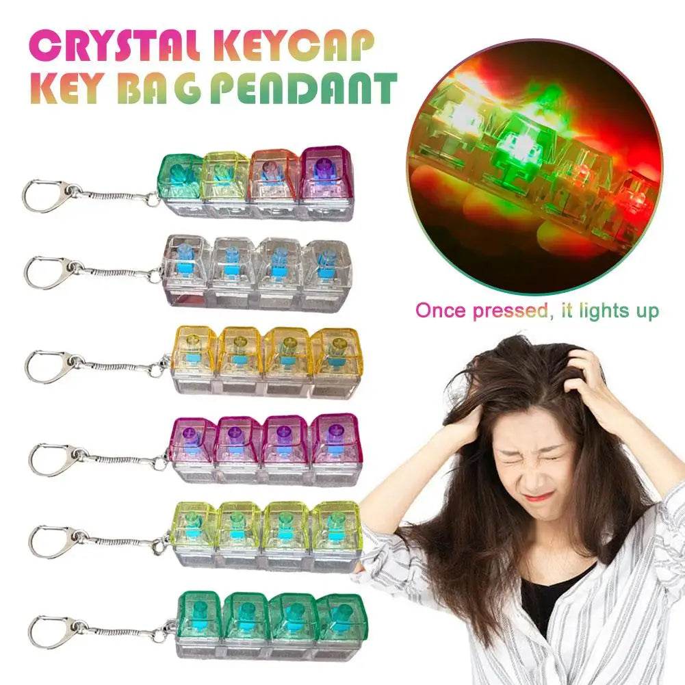 Premium Keyboard Fidget Toy LED Crystal Keycap Stress Relief - ToylandEU