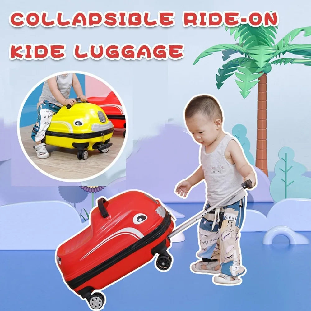 Premium Kid Ride On Cartoon Travel Luggage 20 Inch With Spinner Wheels For Children - ToylandEU