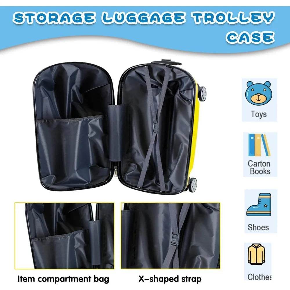 Premium Kid Ride On Cartoon Travel Luggage 20 Inch With Spinner Wheels For Children - ToylandEU