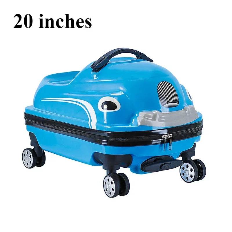 Premium Kid Ride On Cartoon Travel Luggage 20 Inch With Spinner Wheels For Children - ToylandEU