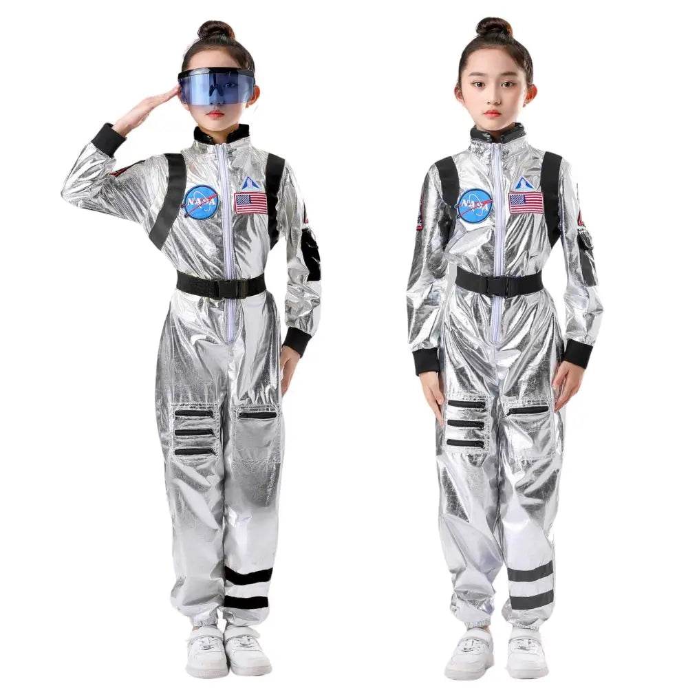 Premium Kids Astronaut Costume Silver Jumpsuit For Halloween - ToylandEU