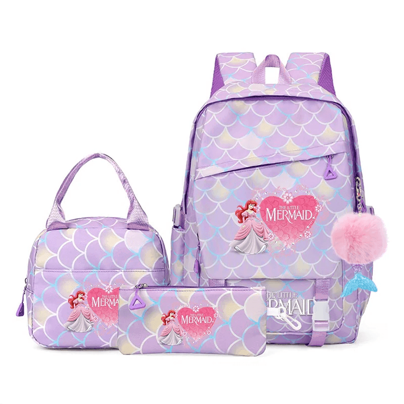 Premium Kids Backpack Set Little Mermaid Theme Three Piece For Kids Aged 7 To 13 - ToylandEU