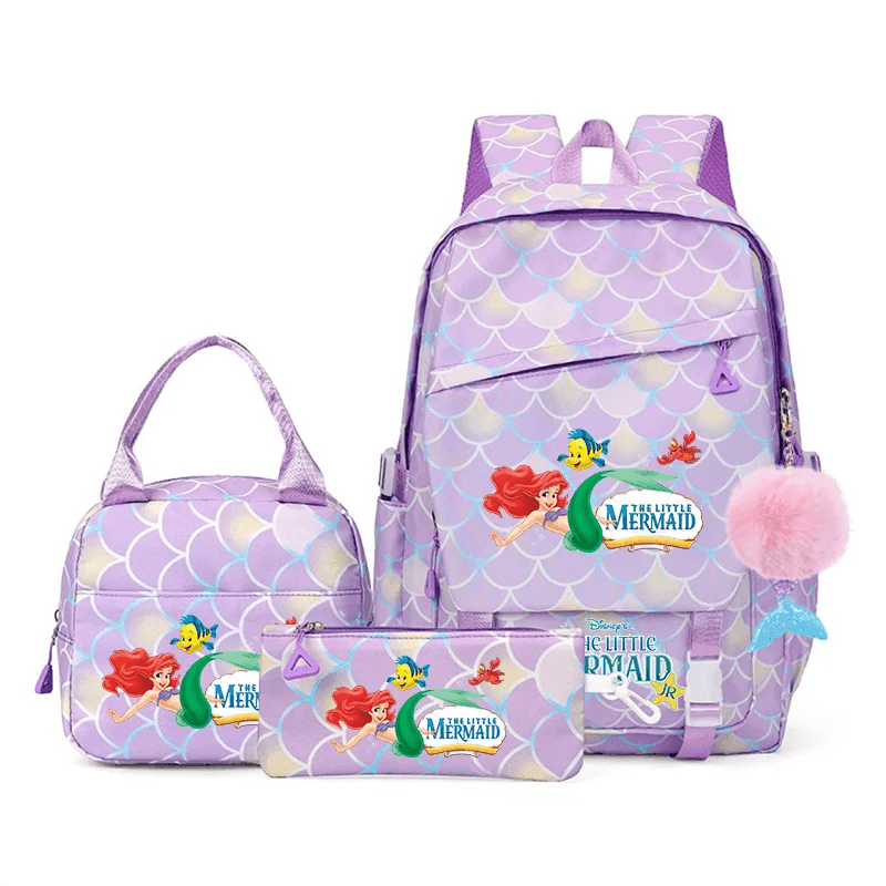 Premium Kids Backpack Set Little Mermaid Theme Three Piece For Kids Aged 7 To 13 - ToylandEU