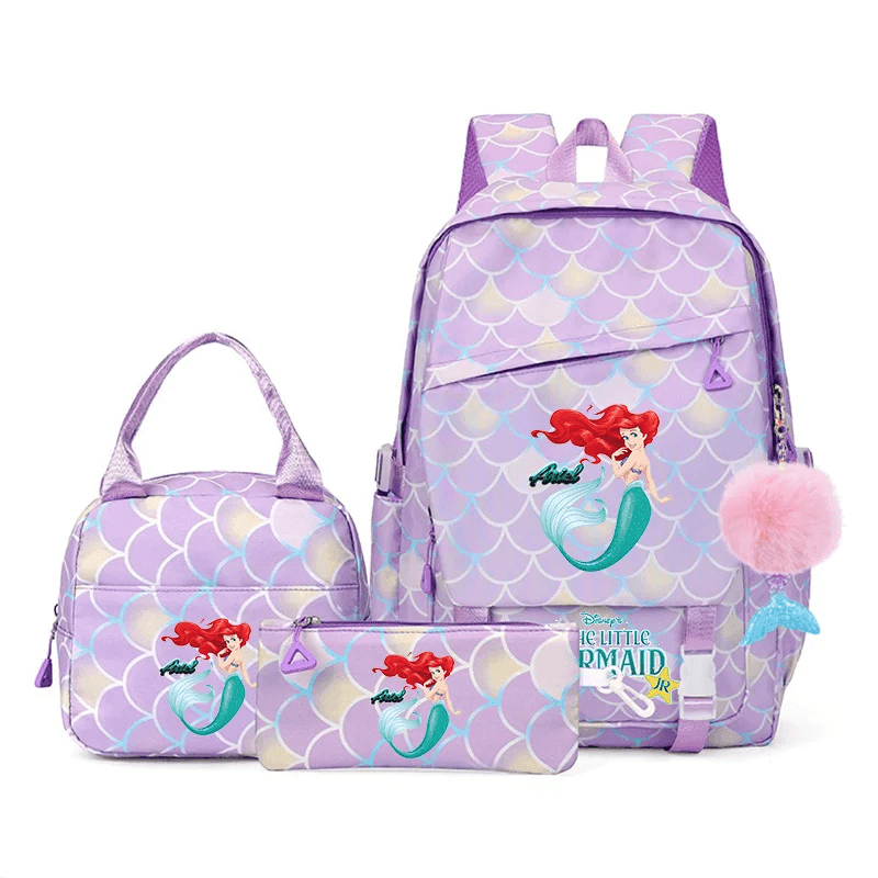 Premium Kids Backpack Set Little Mermaid Theme Three Piece For Kids Aged 7 To 13 - ToylandEU