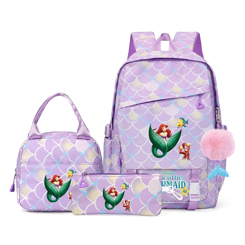 Premium Kids Backpack Set Little Mermaid Theme Three Piece For Kids Aged 7 To 13 - ToylandEU