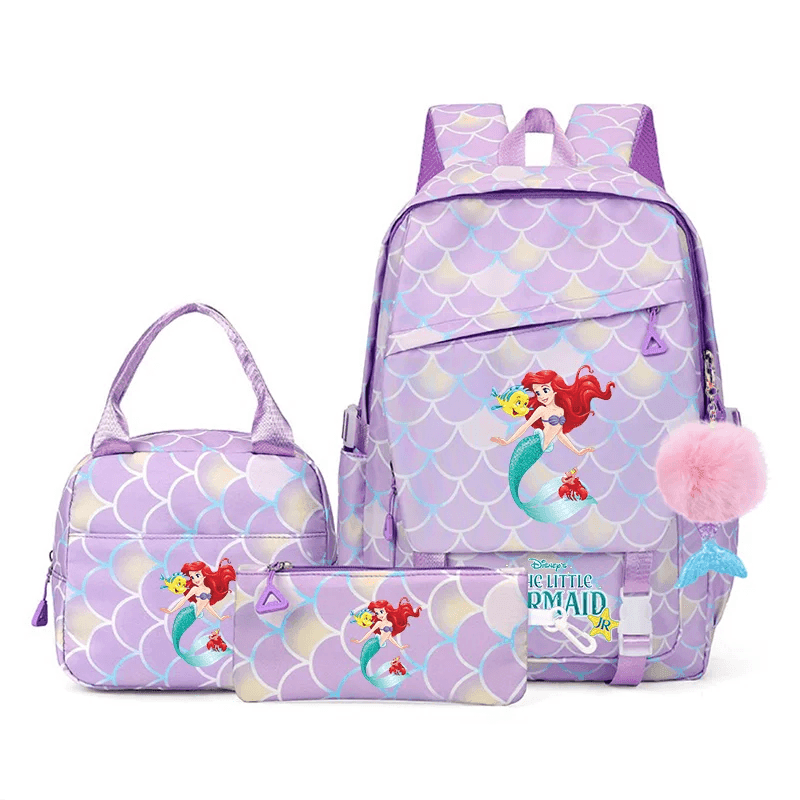 Premium Kids Backpack Set Little Mermaid Theme Three Piece For Kids Aged 7 To 13 - ToylandEU
