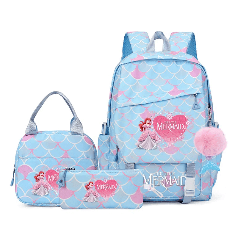 Premium Kids Backpack Set Little Mermaid Theme Three Piece For Kids Aged 7 To 13 - ToylandEU