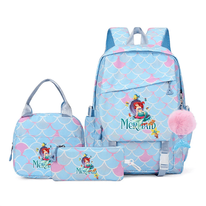 Premium Kids Backpack Set Little Mermaid Theme Three Piece For Kids Aged 7 To 13 - ToylandEU