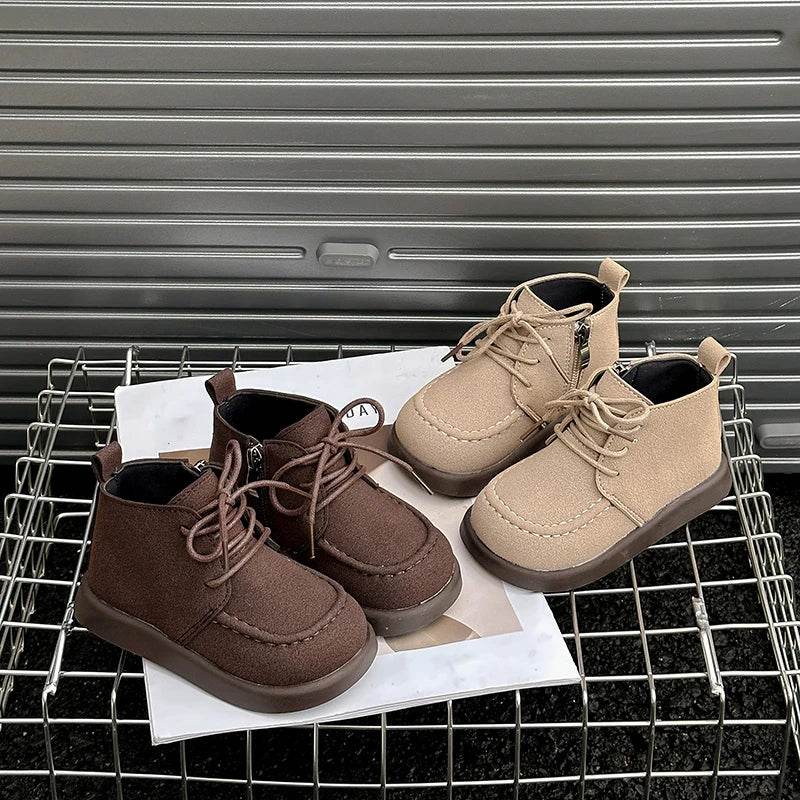 Premium Kids Boots Waterproof Leather Ankle Length Unisex - ToylandEU