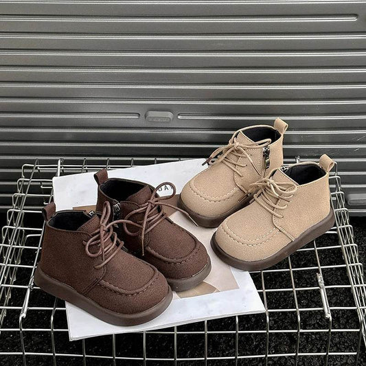 Premium Kids Boots Waterproof Leather Ankle Length Unisex - ToylandEU