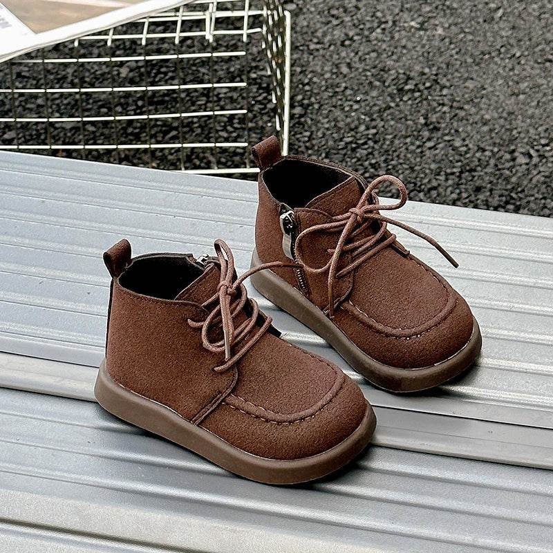 Premium Kids Boots Waterproof Leather Ankle Length Unisex - ToylandEU