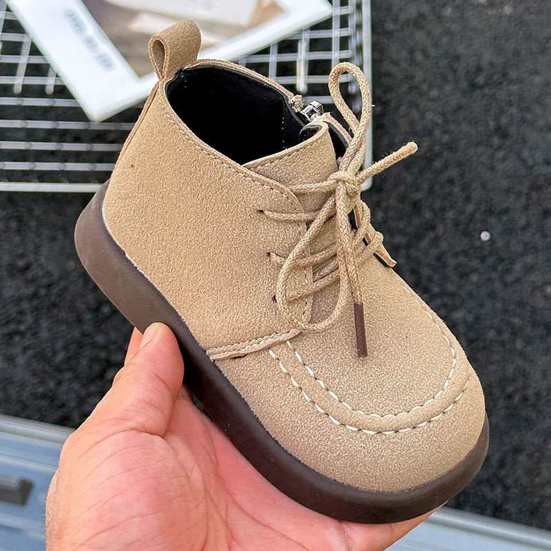 Premium Kids Boots Waterproof Leather Ankle Length Unisex - ToylandEU