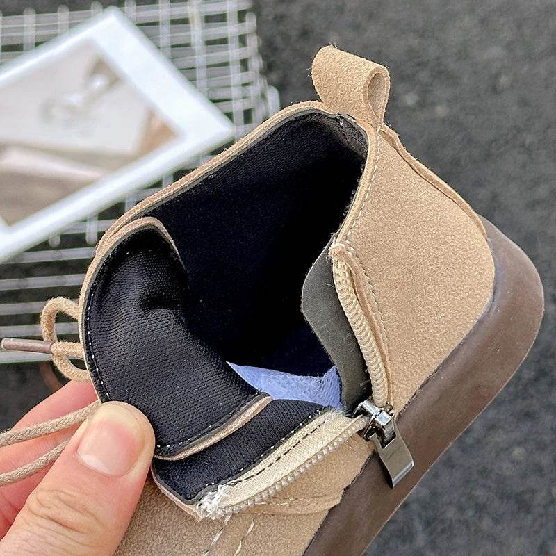 Premium Kids Boots Waterproof Leather Ankle Length Unisex - ToylandEU