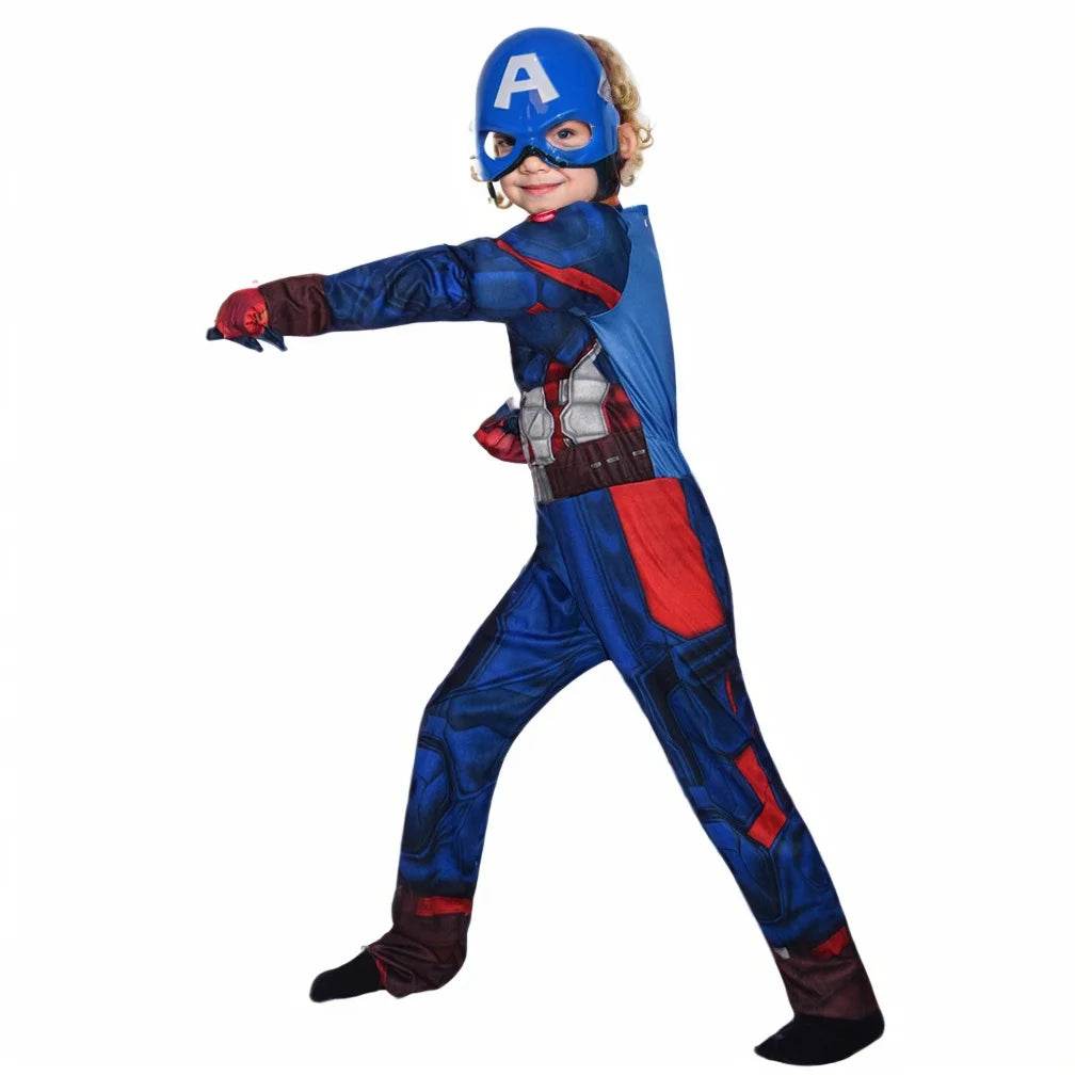 Premium Kids Costume Captain America Muscle Suit Cosplay - ToylandEU