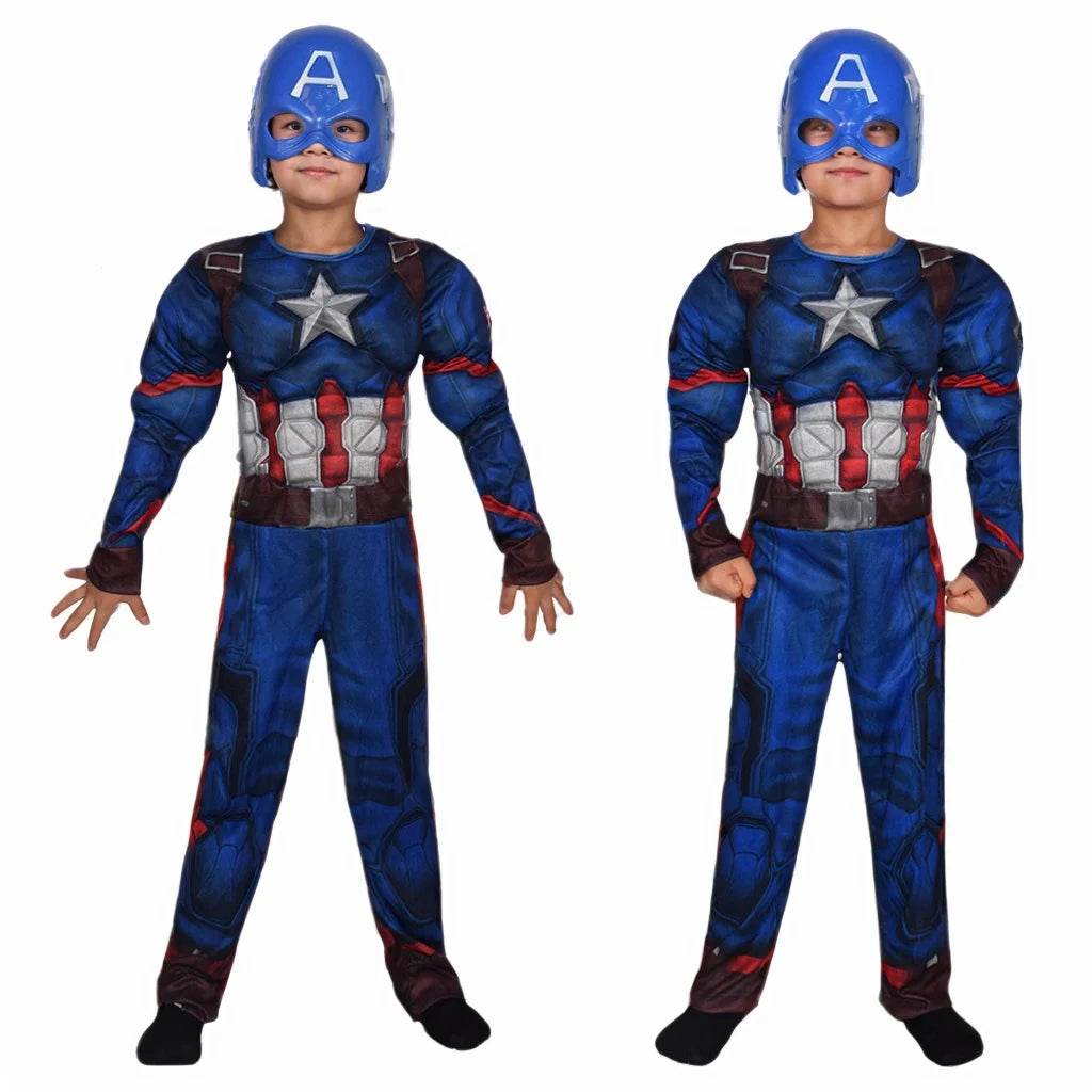 Premium Kids Costume Captain America Muscle Suit Cosplay - ToylandEU