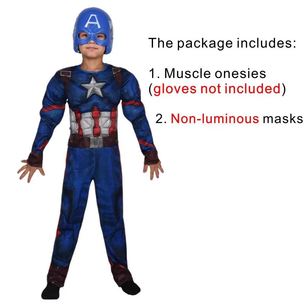Premium Kids Costume Captain America Muscle Suit Cosplay - ToylandEU
