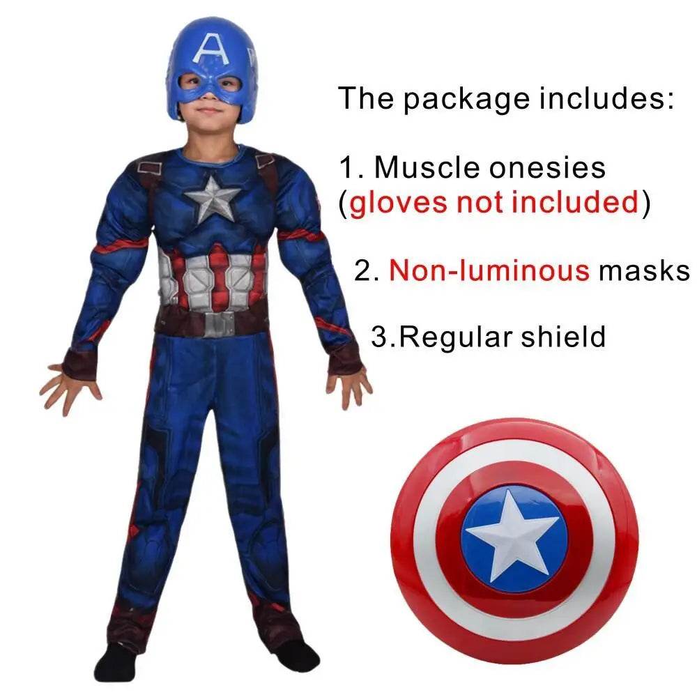 Premium Kids Costume Captain America Muscle Suit Cosplay - ToylandEU