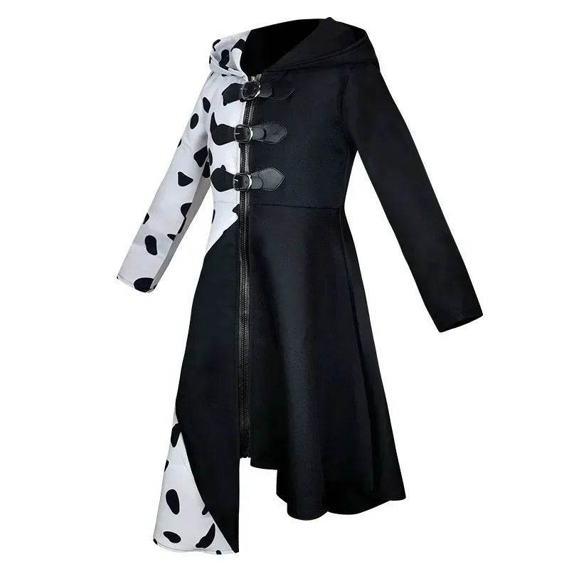 Premium Kids Costume Dalmatian Jumpsuit Cruella Style Girls - ToylandEU