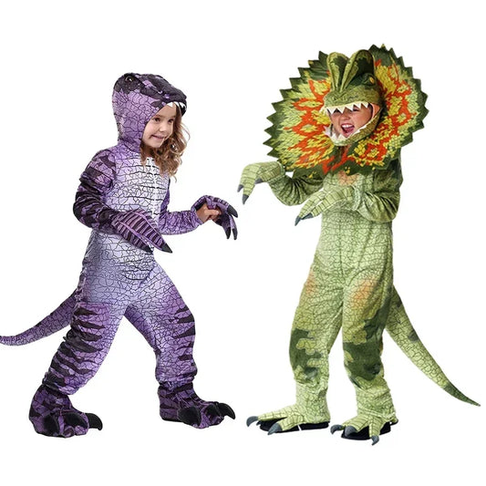 Premium Kids Costume Triceratops Dinosaur Outfit Knit Polyester For Halloween And Dress Up - ToylandEU