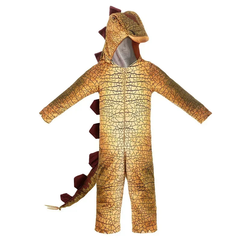 Premium Kids Costume Triceratops Dinosaur Outfit Knit Polyester For Halloween And Dress Up - ToylandEU