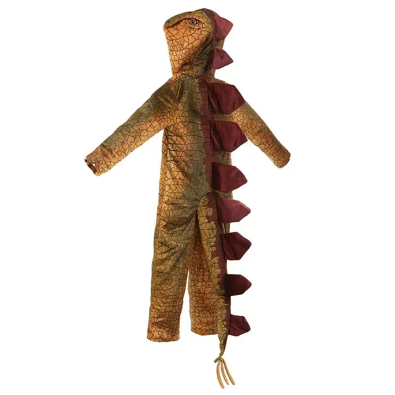 Premium Kids Costume Triceratops Dinosaur Outfit Knit Polyester For Halloween And Dress Up - ToylandEU