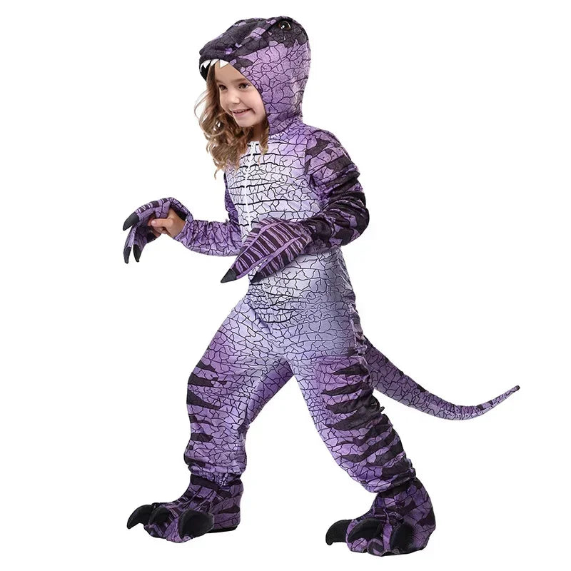 Premium Kids Costume Triceratops Dinosaur Outfit Knit Polyester For Halloween And Dress Up - ToylandEU