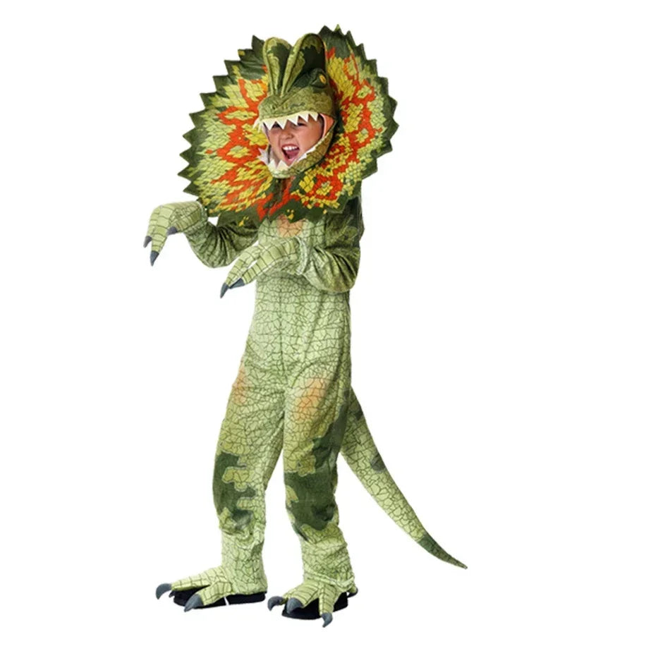 Premium Kids Costume Triceratops Dinosaur Outfit Knit Polyester For Halloween And Dress Up - ToylandEU