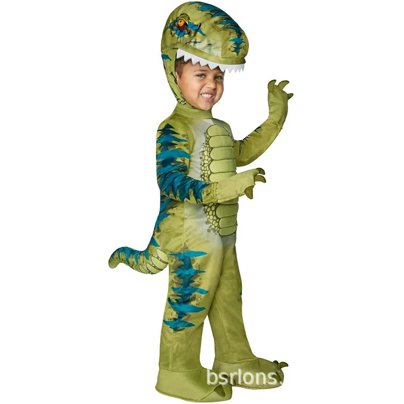 Premium Kids Costume Triceratops Dinosaur Outfit Knit Polyester For Halloween And Dress Up - ToylandEU