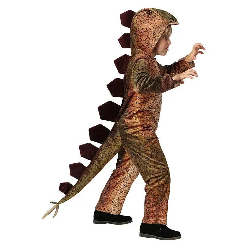 Premium Kids Costume Triceratops Dinosaur Outfit Knit Polyester For Halloween And Dress Up - ToylandEU