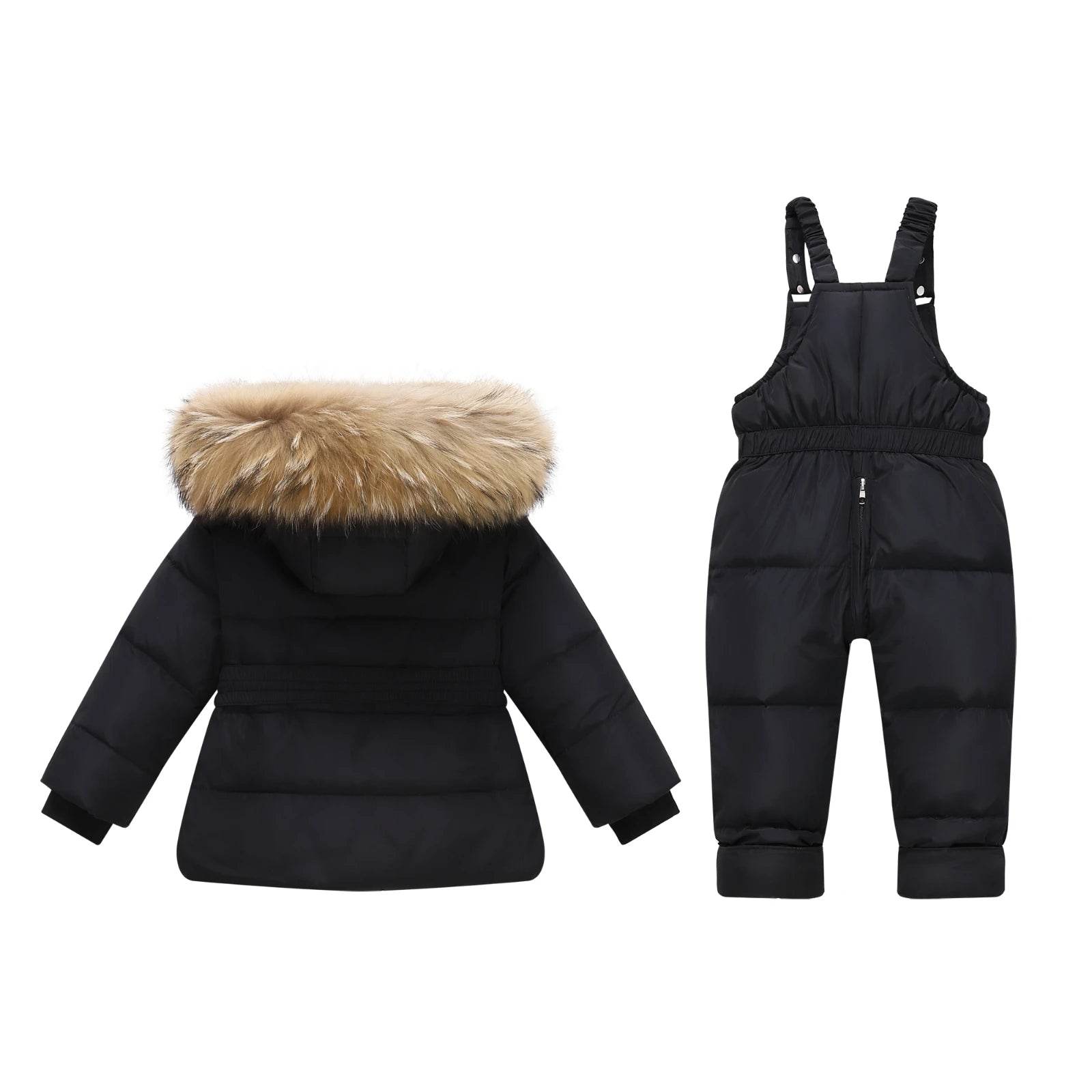 Premium Kids Down Jacket Set Real Fur Hood Unisex Ages 4 6 - ToylandEU
