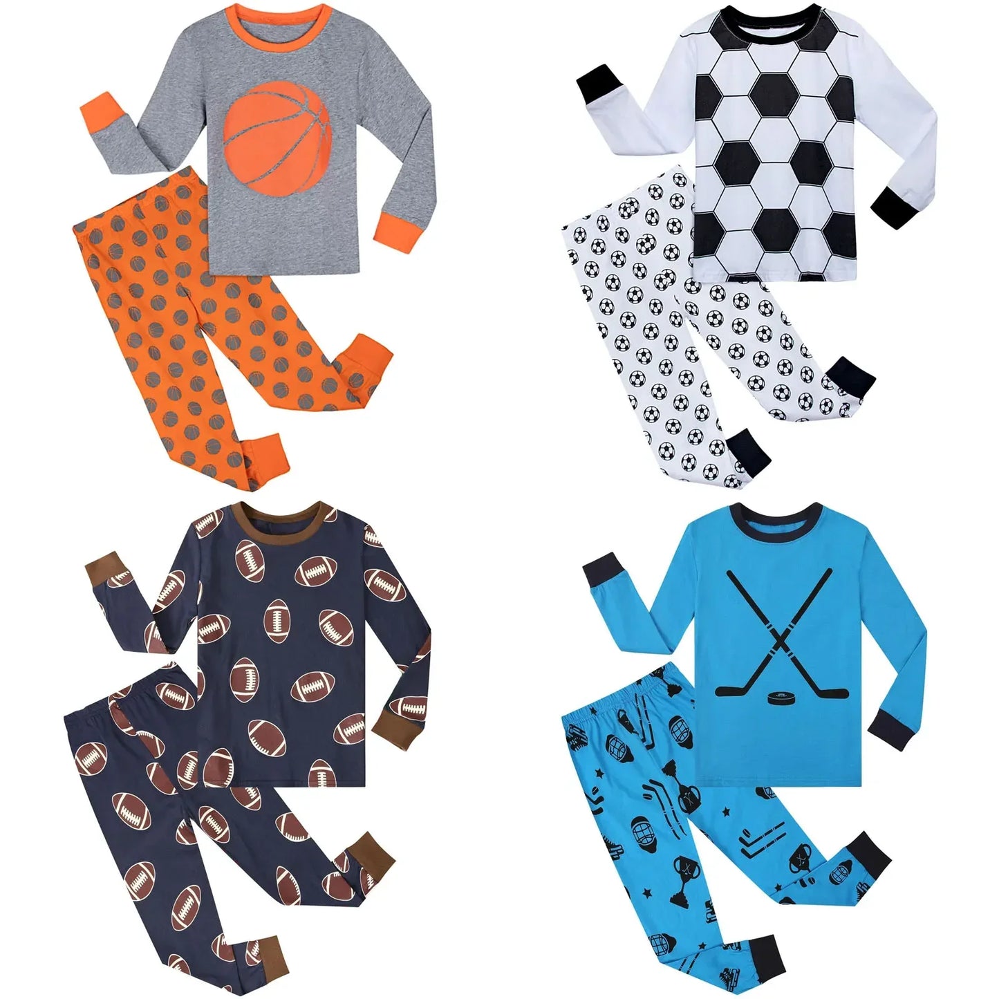 Premium Kids Football Pajama Set With Cotton Spandex For Ages 2 To 14 - ToylandEU