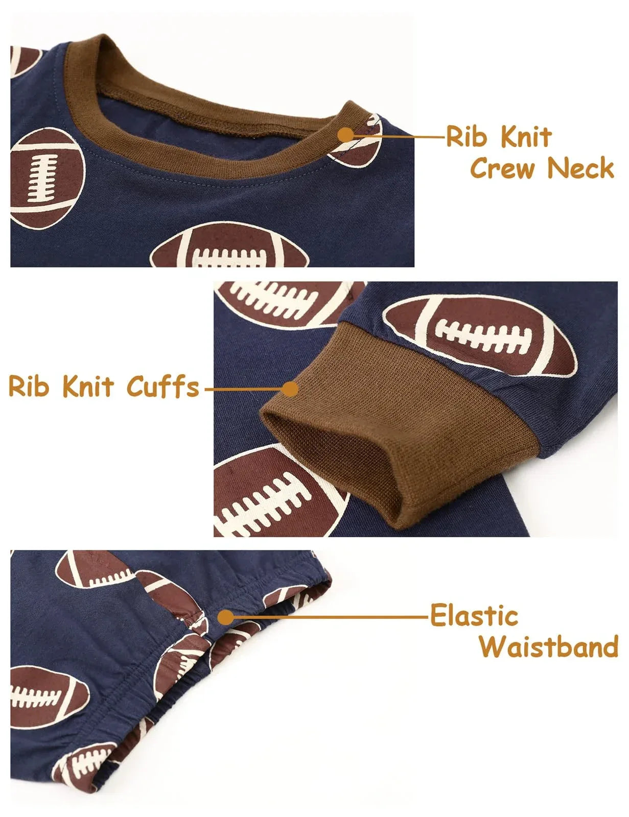 Premium Kids Football Pajama Set With Cotton Spandex For Ages 2 To 14 - ToylandEU