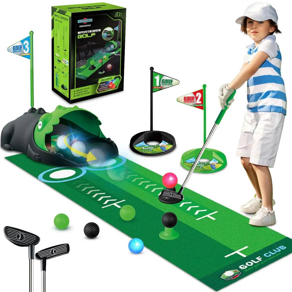Premium Kids Golf Club Set LED Ball Returner For 3 Plus - ToylandEU