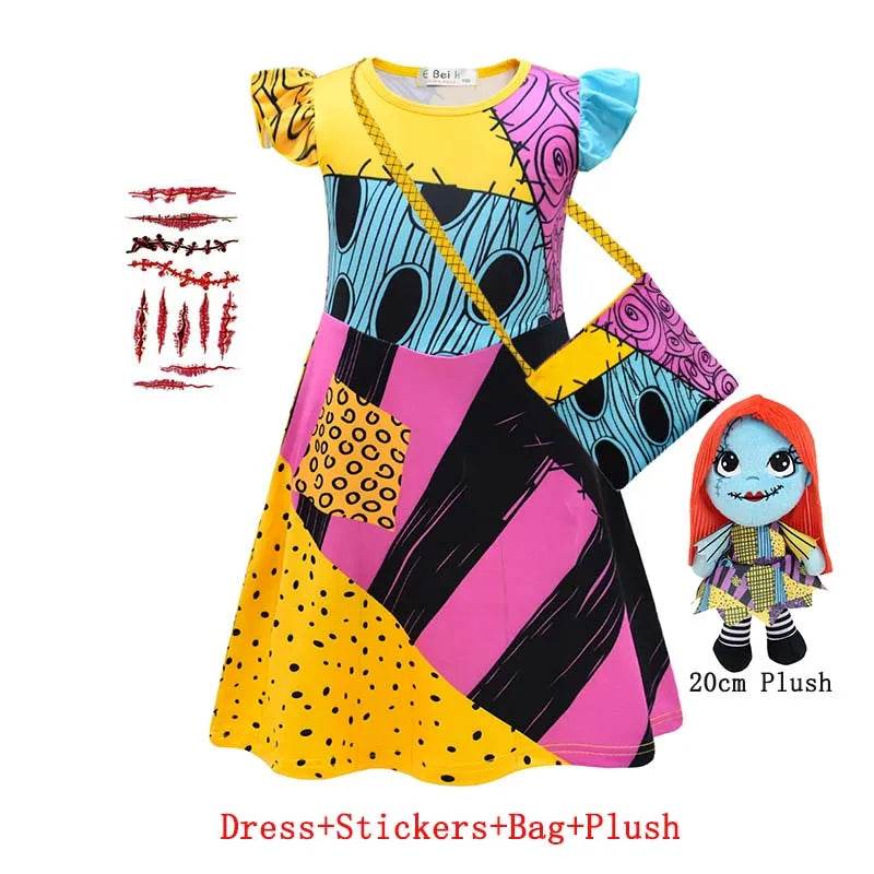 Premium Kids Halloween Costume Sally Dress For 7 To 13 - ToylandEU