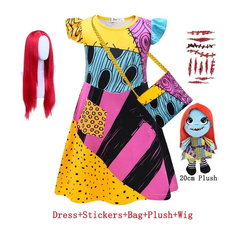Premium Kids Halloween Costume Sally Dress For 7 To 13 - ToylandEU