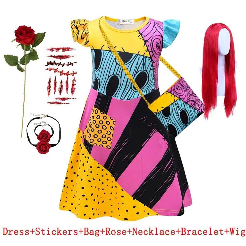 Premium Kids Halloween Costume Sally Dress For 7 To 13 - ToylandEU