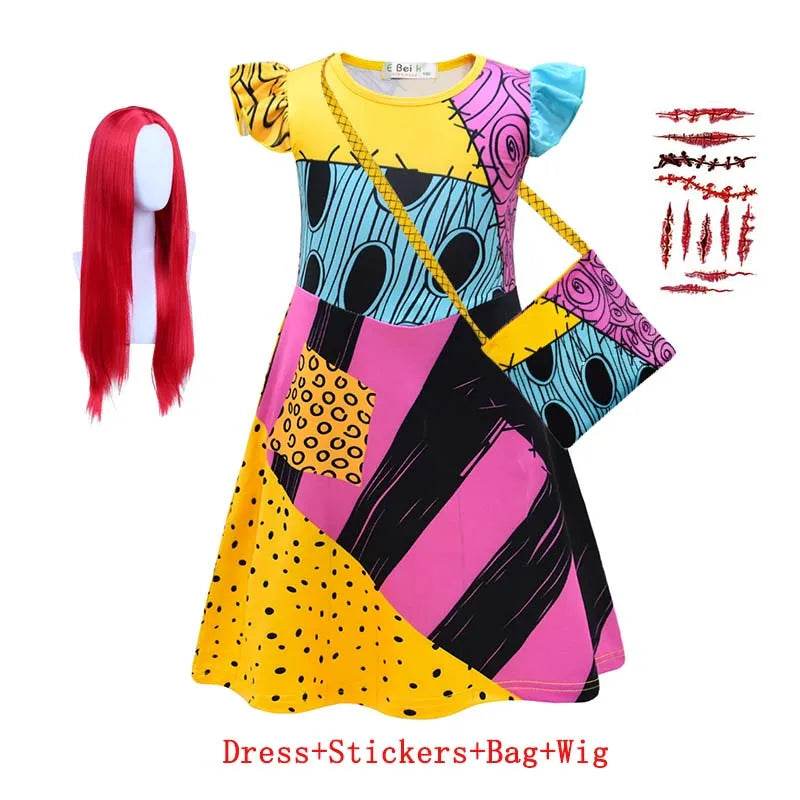 Premium Kids Halloween Costume Sally Dress For 7 To 13 - ToylandEU