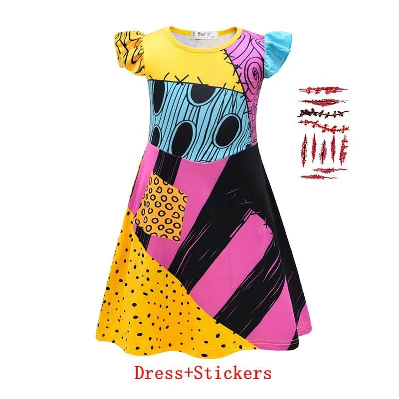 Premium Kids Halloween Costume Sally Dress For 7 To 13 - ToylandEU