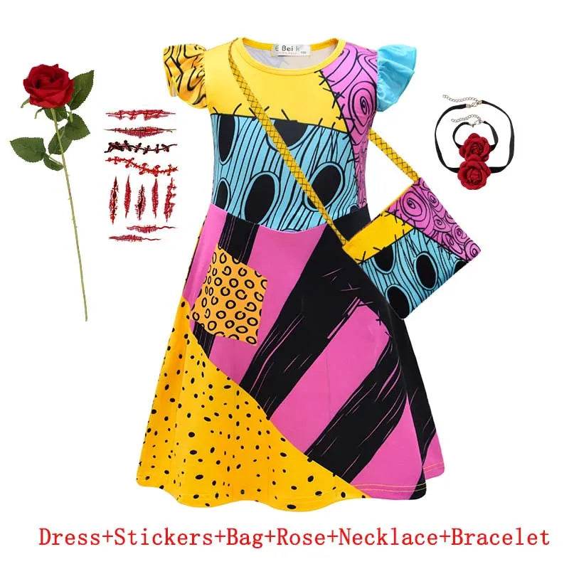Premium Kids Halloween Costume Sally Dress For 7 To 13 - ToylandEU