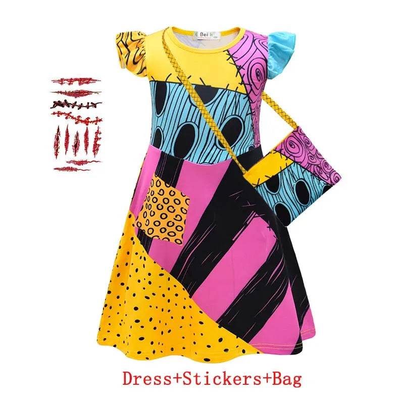 Premium Kids Halloween Costume Sally Dress For 7 To 13 - ToylandEU