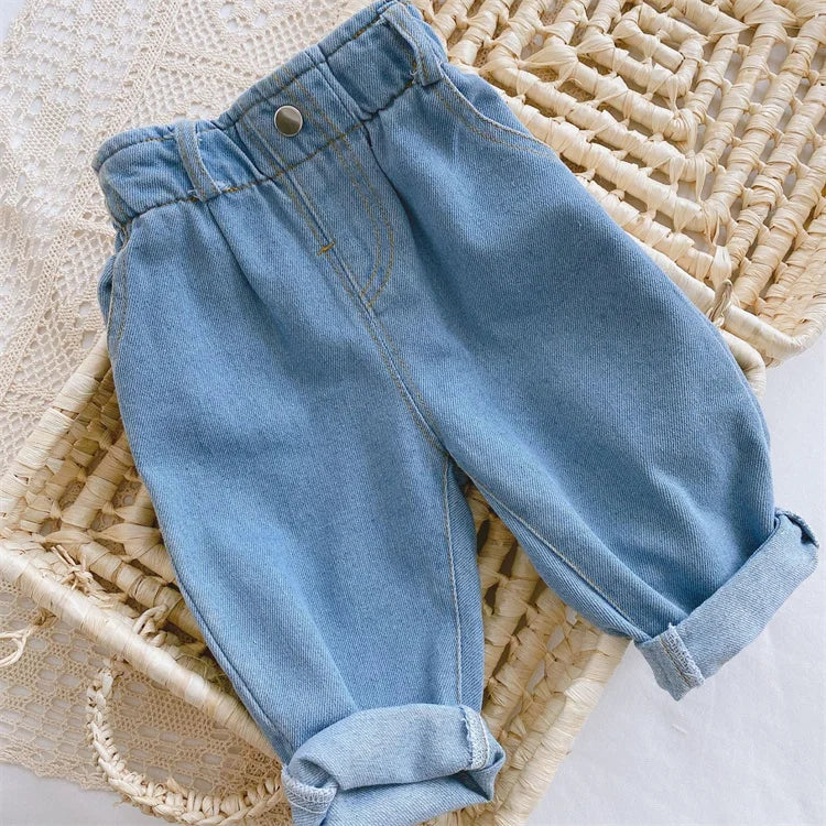 Premium Kids Jeans High Waist Comfort Fit For Boys And Girls Ages 9M To 4Y Autumn Spring - ToylandEU